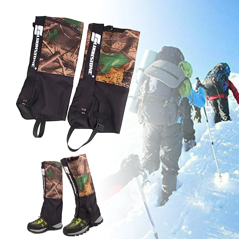 Oxford Cloth 210T Polyester Taffeta Lining Outdoor Mountaineering Waterproof Wear-resistant Camouflage Snake Gaiters