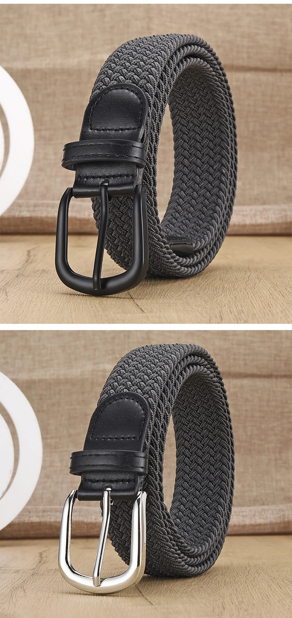Herrengürtel, lässig, gewebt, elastischer Gürtel, Outdoor-Sport, Damengürtel, kein Stanzen erforderlich, Klettern, Arbeitsgürtel für Männer und Frauen, modisch – Detail 12