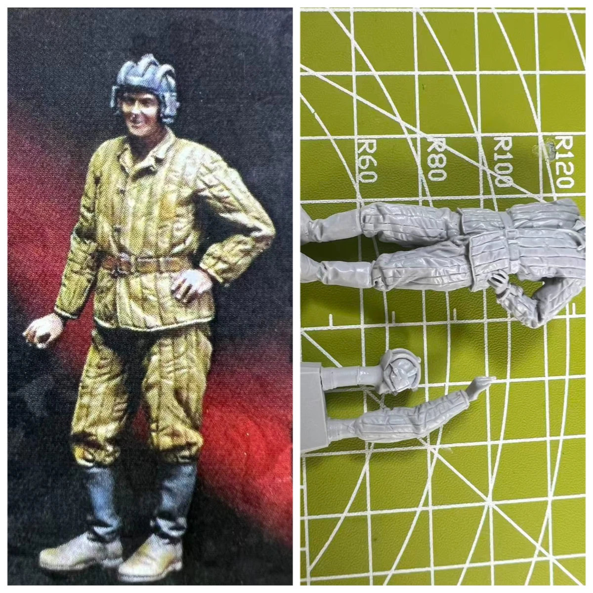 

1/35 Cast Resin Model Soviet Tank Member Scene Model Toy Unpainted