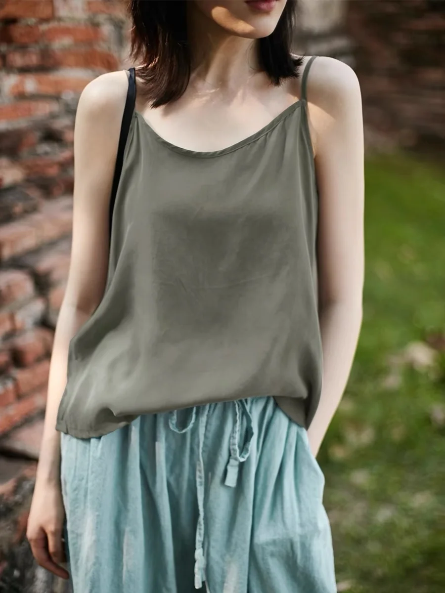 Damen Loose Fit Copper Ammonia Tead Csole Tank Top Lässige Innenbekleidung Basisschicht Top Große Größe Künstlerische Oberbekleidung