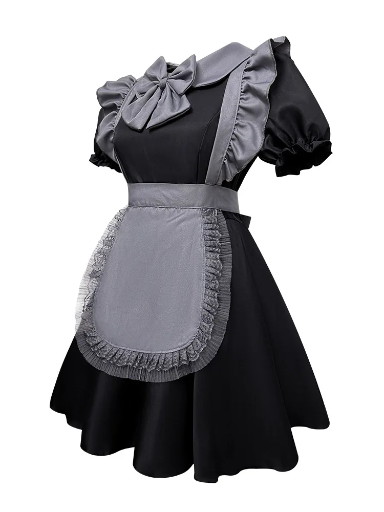 Anime nero carino Lolita cameriera vestito Cosplay Costume ragazza cameriera vestito trend ragazze cameriera costumi del partito S -5XL