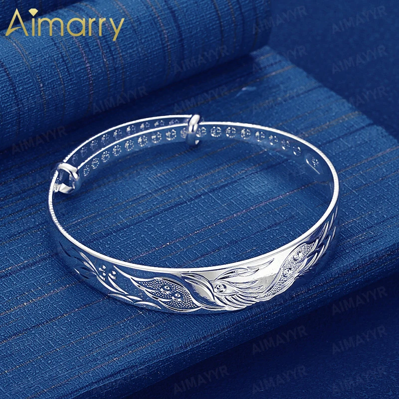 925 Sterling Silver Chinese Style Embossed Phoenix Bracelet for Women's Parties Banquets Weddings High-quality Fashion Jewelry