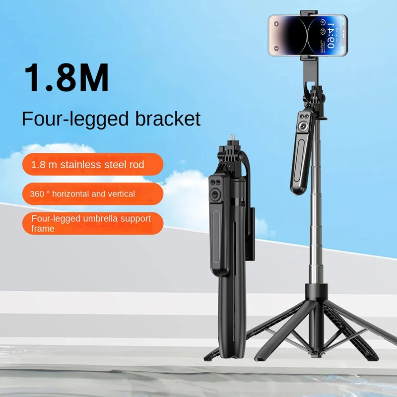 FGCLSY 2025 Portable for phone Selfie Stick tripod with light and wireless remote control and 360 ° rotation for video recording