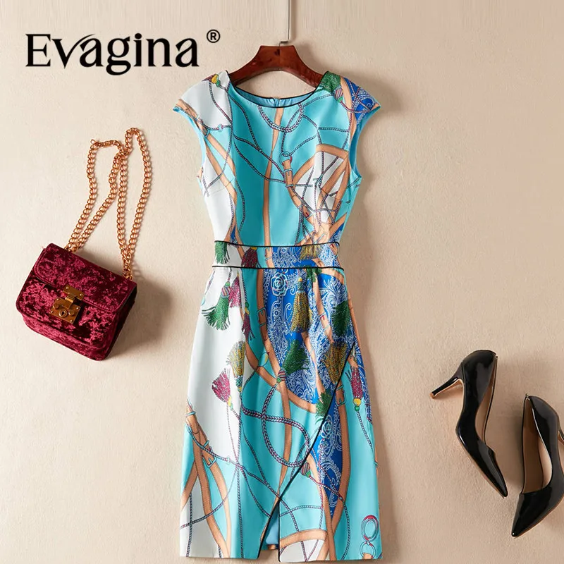 

Evagina Striped Printing Sleeveless Splicing Mini Dress 2024 Spring Summer New Women's Streetwear A-Line Short Dresses