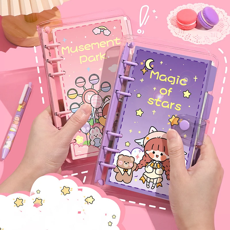 CHEN LIN Cute Girl INS Coil Detachable Notebook Hand Ledger Notepad Cartoon Kawaii Girls Journal for Student Portable Notebook