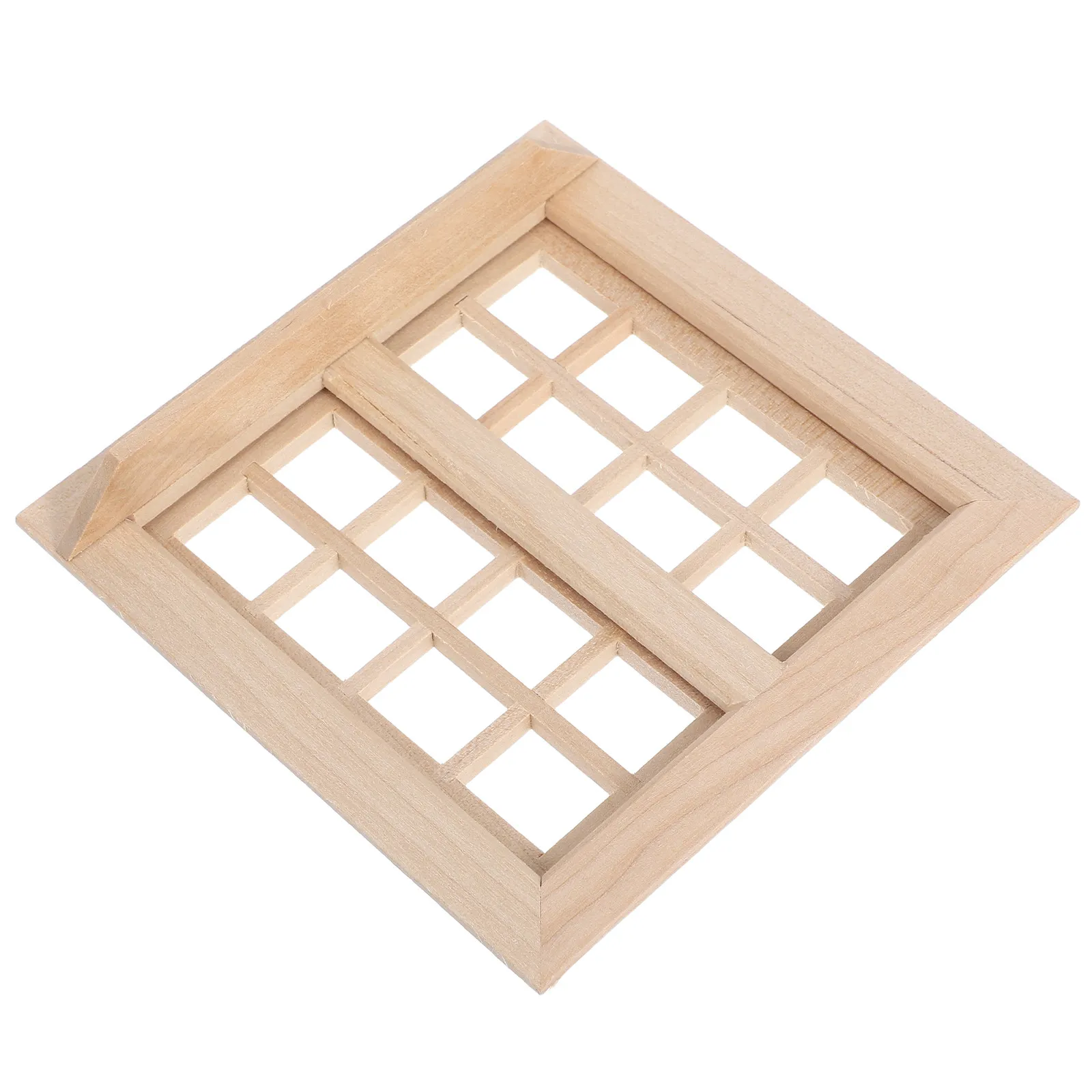 

Mini Uncolored Wooden Window Mini House Adornment Unique Handmade Decor for Miniature Garden Home Blank Window Decoration