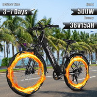 Electric Bicycle RS-A01Pro 500W Motor 36V15AH Removable Battery Hybrid Electric Bike Adult 26 In Tire All-terrain City E-Bike