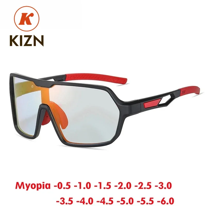 

Фотохромные очки для коррекции близорукости KIZN, мужские и женские очки по рецепту, уличная оптика, очки для вождения и езды на велосипеде, от -0,50 до -6,0