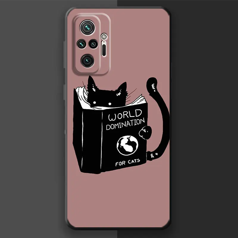 TPU Soft Cover Black Cat Cartoon Cute Case for Motorola Moto G Stylus One Hyper Edge 20 Lite 30 Pro One Fusion Plus S30 E6s X30