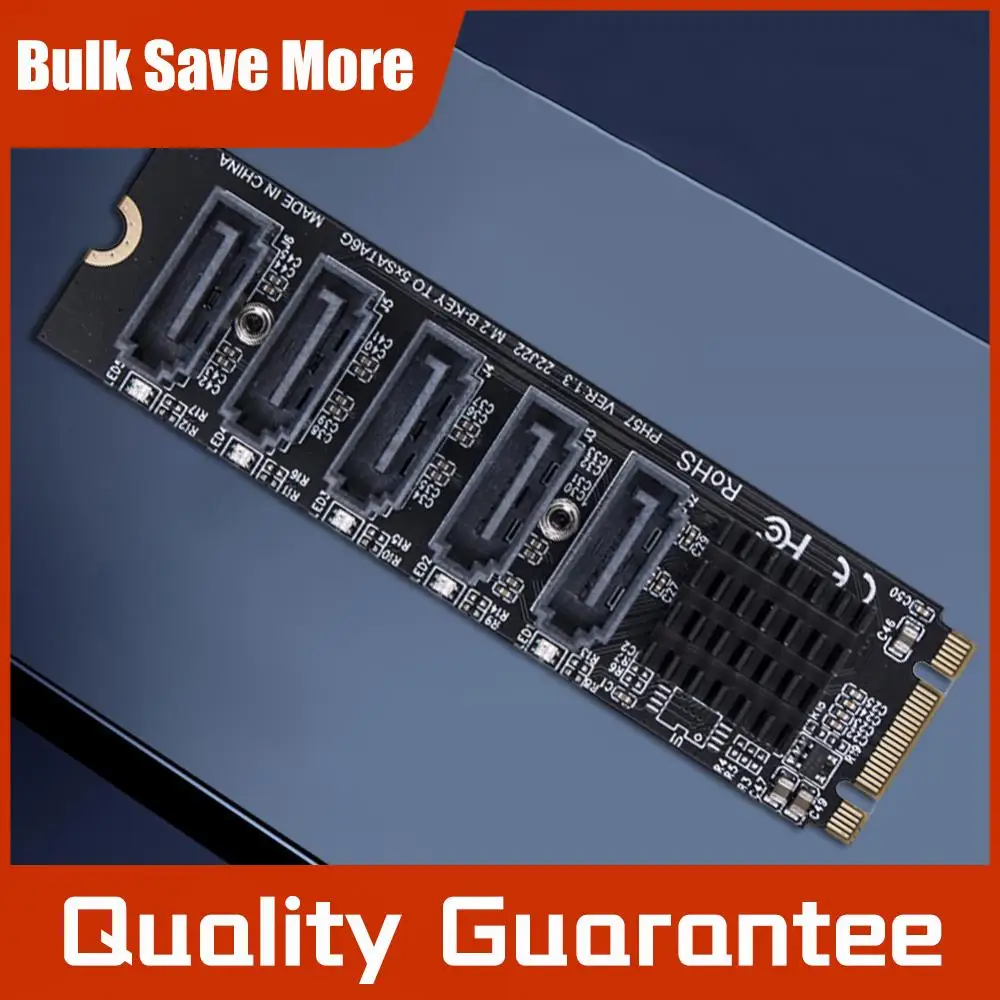 

M.2 MKEY PCI-E Adapter Card 5/6 Port Converter M.2 To SATA 3.0 SATA3.0 Adapter NVME To SATA 6Gpbs Support PM Function