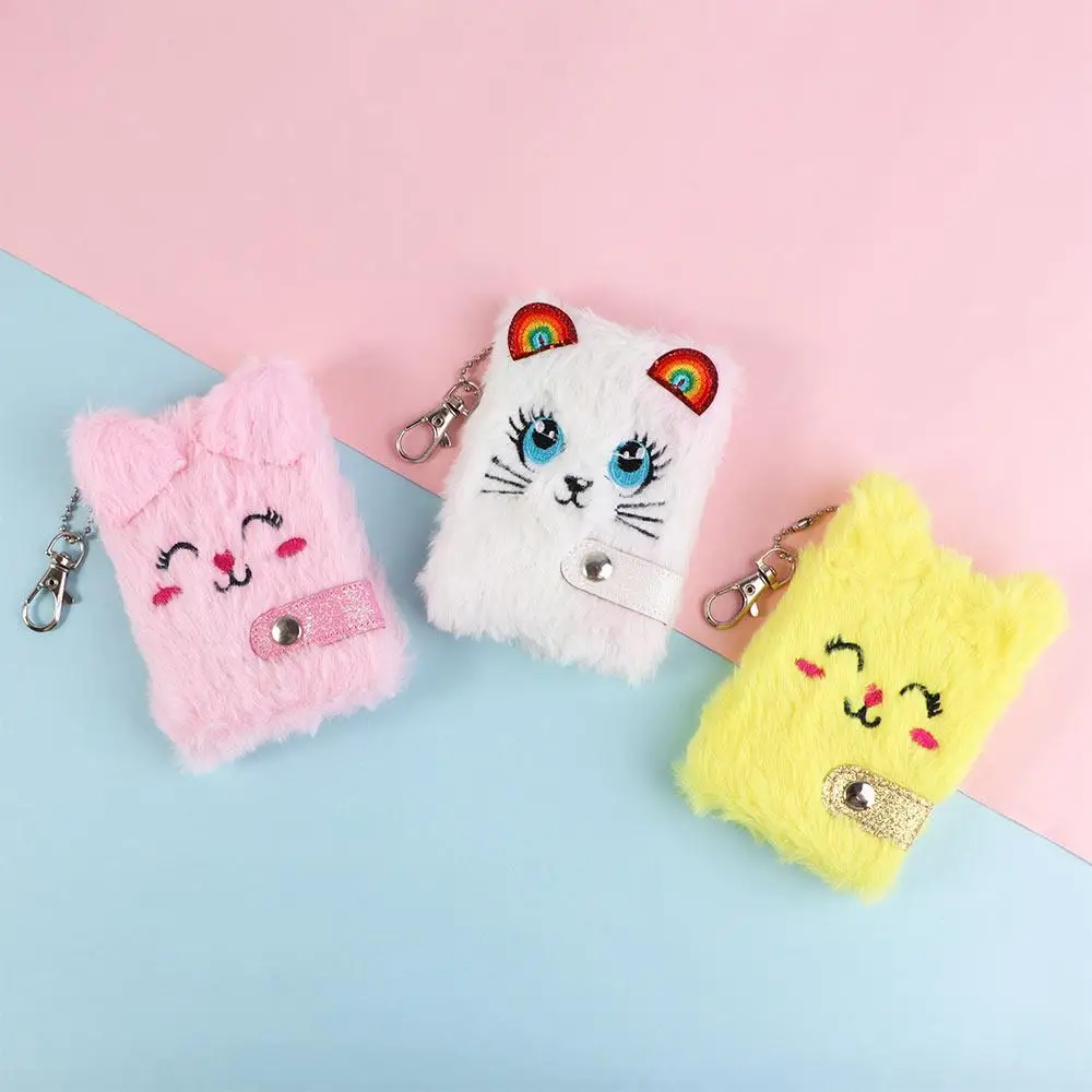 Канцелярские принадлежности, студенческий подарок, подарок для девочек, брелок для журнала, пушистые кошки, блокнот с героями мультфильмов, милый планировщик, плюшевый блокнот