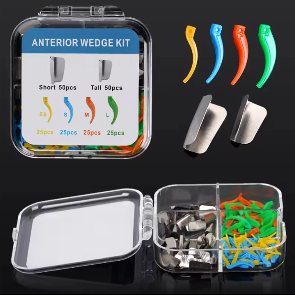 

200Pcs Dental Matrix Bands Kit with Interdental Wedges Anterior Restoration System for Composite Fillings Supplies Set