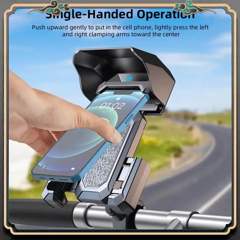 

ASMA-Motorcycle Mobile Phone Stand, Bicycle Mobile Phone Seat, Waterproof Shade, Handlebar Mobile Phone Clip Navigation