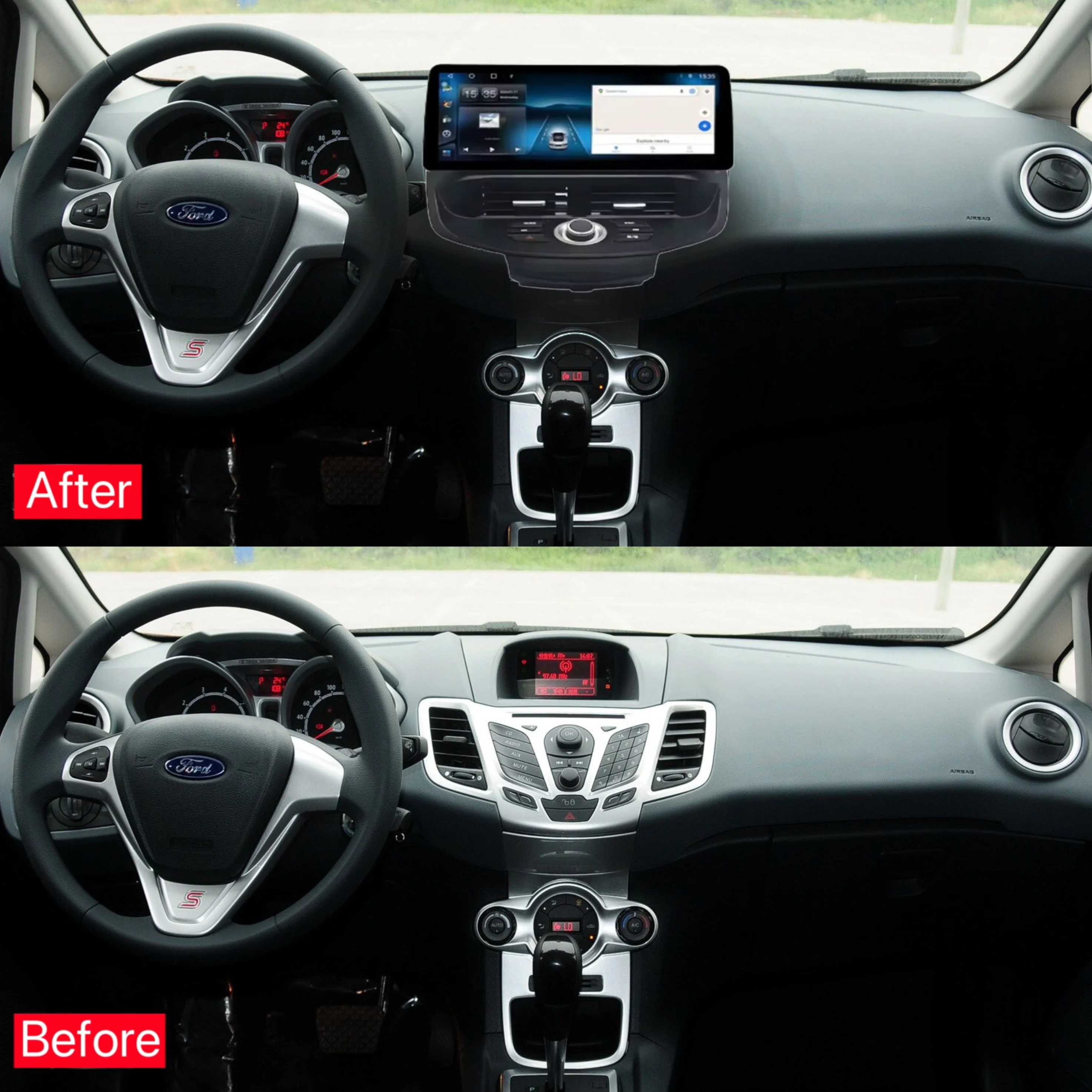 Fiesta Android Screen Multimedia Player Wireless CarPlay Android Auto GPS Navigation RTS