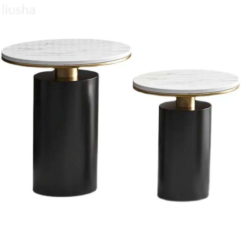 Light luxury creative marble small coffee table table side table family living room sofa corner round