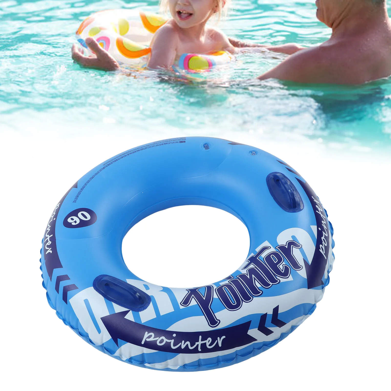 Inflatable Swimming Ring Thickened PVC Leakage Proof Double Valve Swim Tube With Handle For Pools Bathtubs Beaches