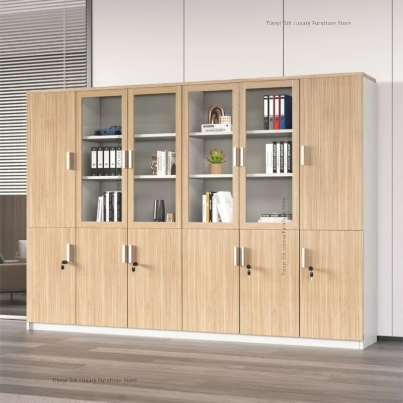 

Современный минималистичный шкаф для документов Шкаф для данных Деревянный офисный шкаф для хранения с замком Книжная полка Учебная мебель Estante FYBK