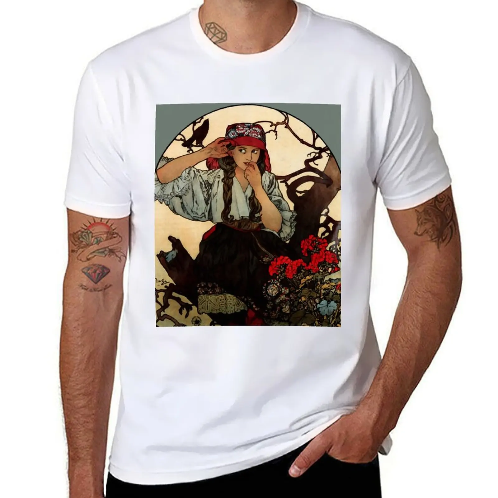 

plain of Mucha Teachers 1939) t Moravian man – (1860 shirt T-Shirt Association poster Alphonse