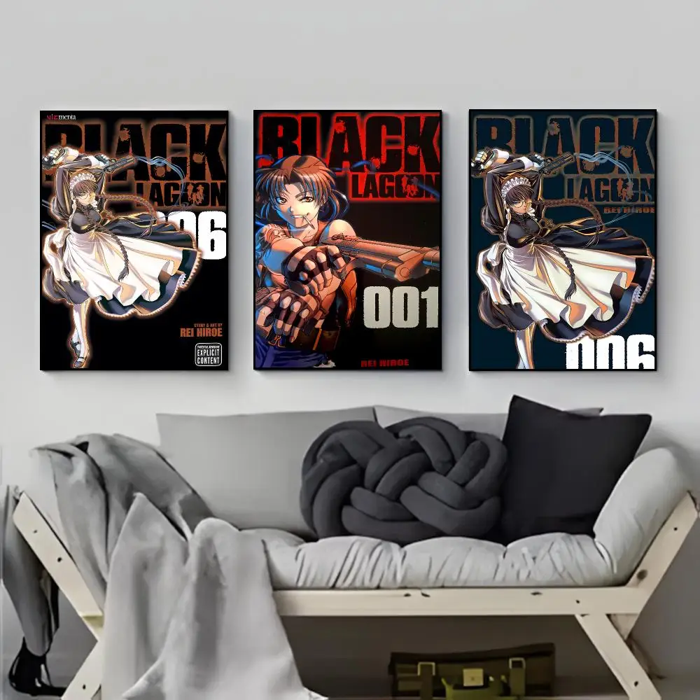 Action Crime Anime B-Black Lagoon Poster Elegant Indoor Artwork Design & Contemporary Home Decor