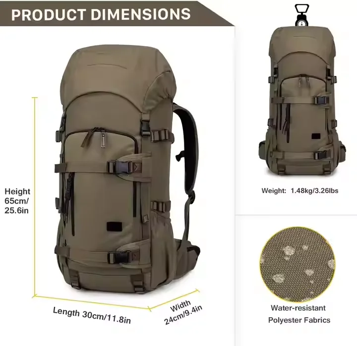 Custom 60L Large Outdoor Camping Bag   Backpack Hiking Trekking Bag