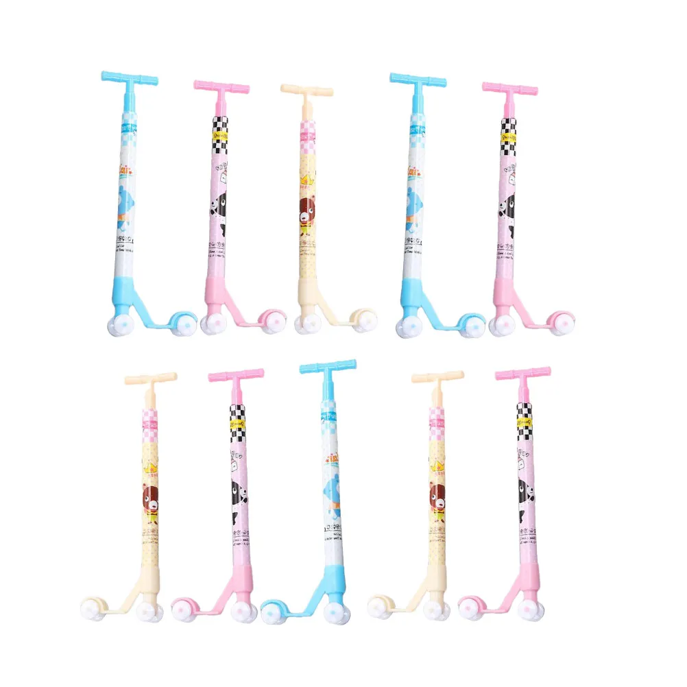 

10Pcs Scooter Ballpoint Pen Kawaii Cartoon Design Fine Tip Writing Stationery for Kids Students School Office Supplies Christmas