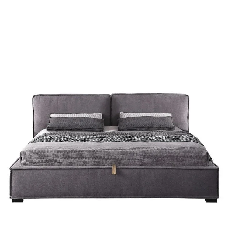 

Nordic fabric solid wood removable and washable single double simple soft bed muebles de dormitorio furniture bedroom