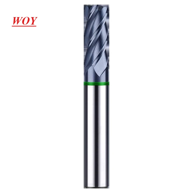 

WOY TGH-HRC50 4F Color Circle Milling Cutter Tungsten Steel Carbide Nano Coating Flat End Mill CNC Machining Endmills Tools