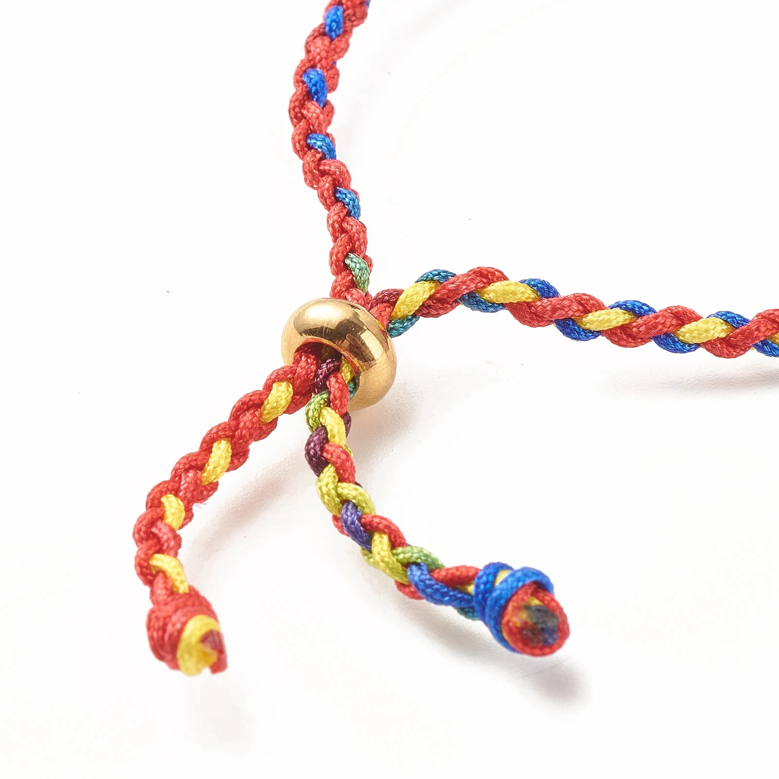 20Pcs Colorful Dyed Adjustable Twisted Cord Bracelet Making with Stainless Steel Slider For DIY Bracelets Jewelry Making