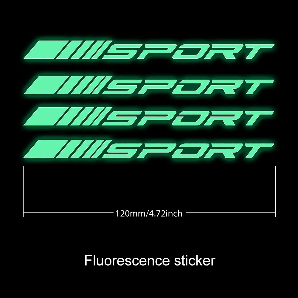 4pcs Motorcycle Glow Stickers Waterproof Sport Racing Stripes Decal Reflective Vinyl Decals Motorbike Decoration Accessories
