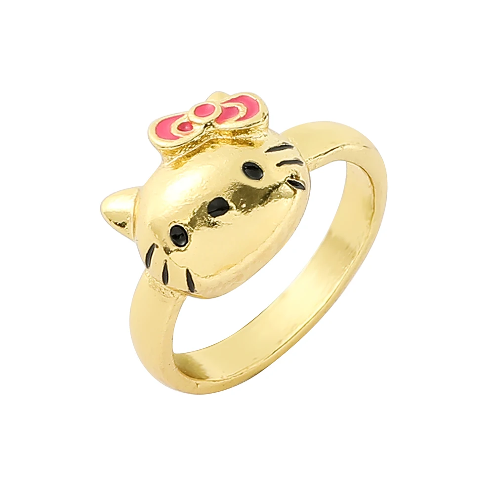 Sanrio Hello Kitty Rings Women Cartoon Simple Trendy Rings Sweet Girl Ring Holiday Gift for Friends