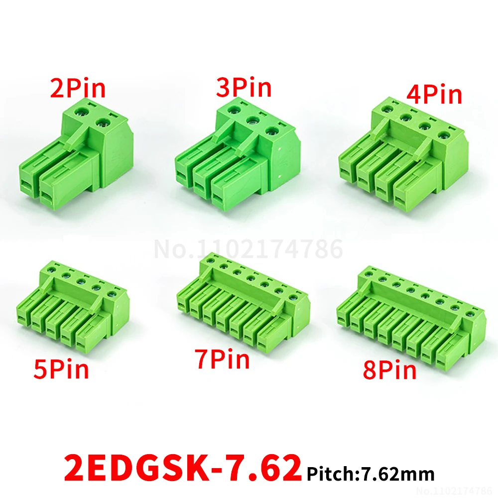 (1 PCS) 2EDGSK - 7.62mm high-current pluggable terminal block wide-pitch plug 2~12P 4mm² wire 400V 32A JM 15EDGSK 7.62