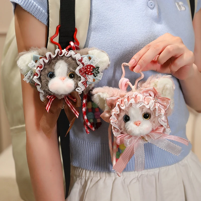 Cute Simulated Kitten Plush Pendant German Cat Plush Toys Kawaii Keychain Backpack Decoration Toys Car Key Holder Creative Gifts
