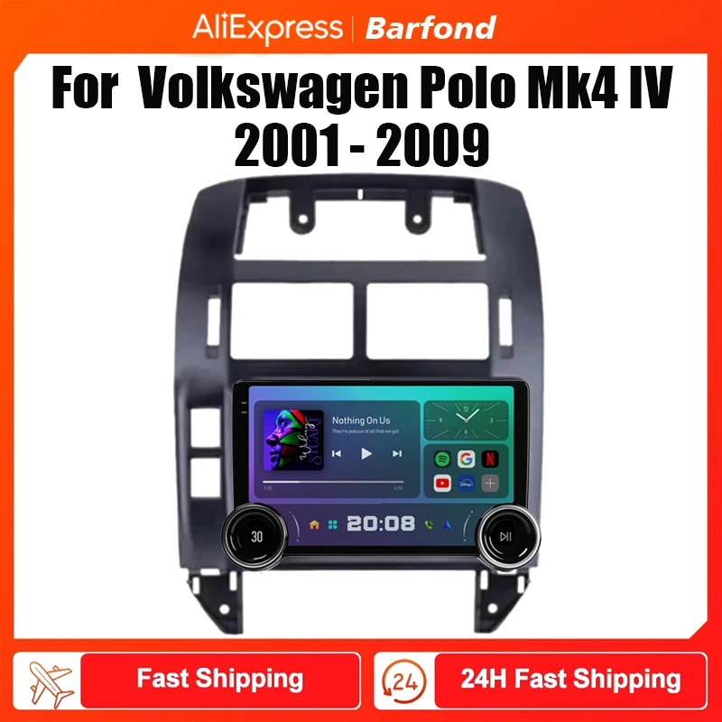 Barfond For Volkswagen Polo Mk4 IV 2001 - 2009 Car Radio Multimedia Video Player Navigation stereo GPS Android 2din dvd