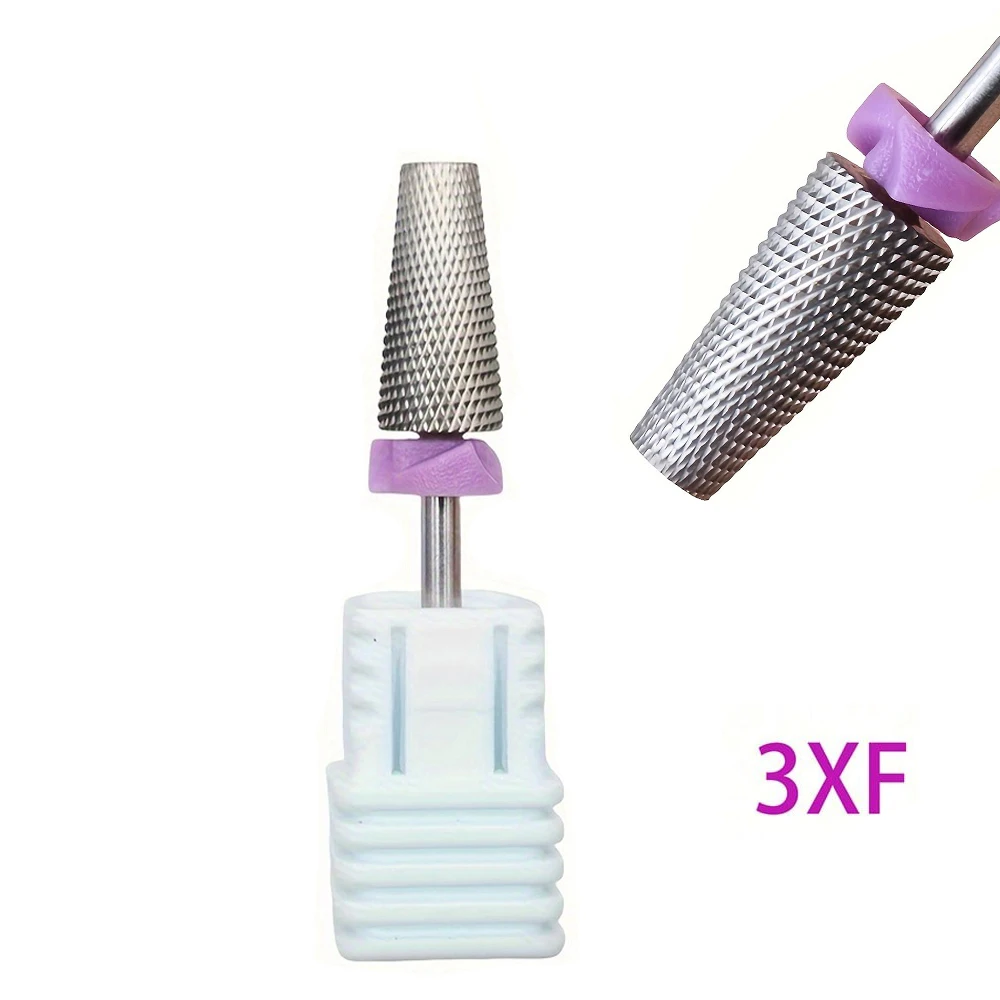 1 قطعة مثقاب أظافر من الفولاذ التنغستن، رأس تلميع أظافر 3XF، يستخدم لإزالة أظافر الأكريليك، والتلميع، وأدوات الأظافر، ومستلزمات الأظافر #1