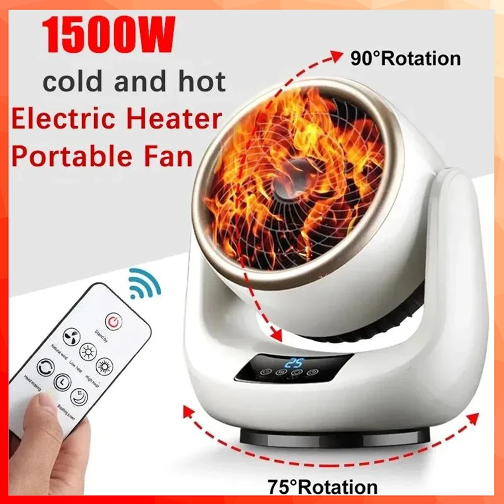 1500W Electric Fan Heater Household Portable Mini Hand Warmer Heating Warmer for Room Office Foot Bed Warm Fan Heater 110V-220V