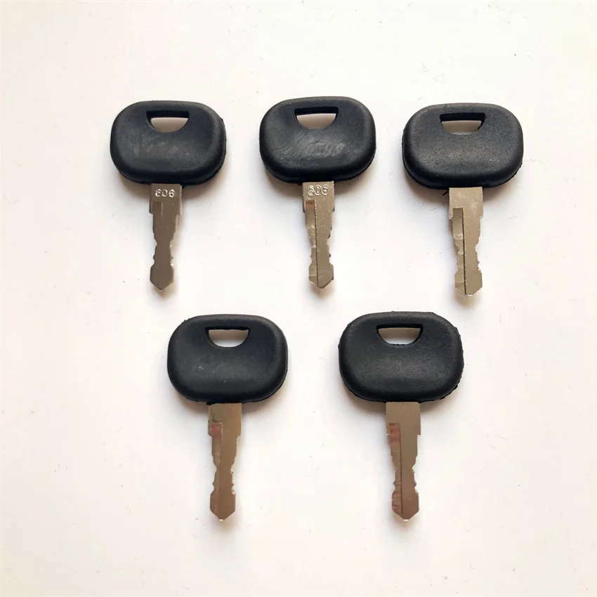 5 Pcs 606 Ignition Key For Liebherr John Deere Track Loader Heavy Equipment Starter