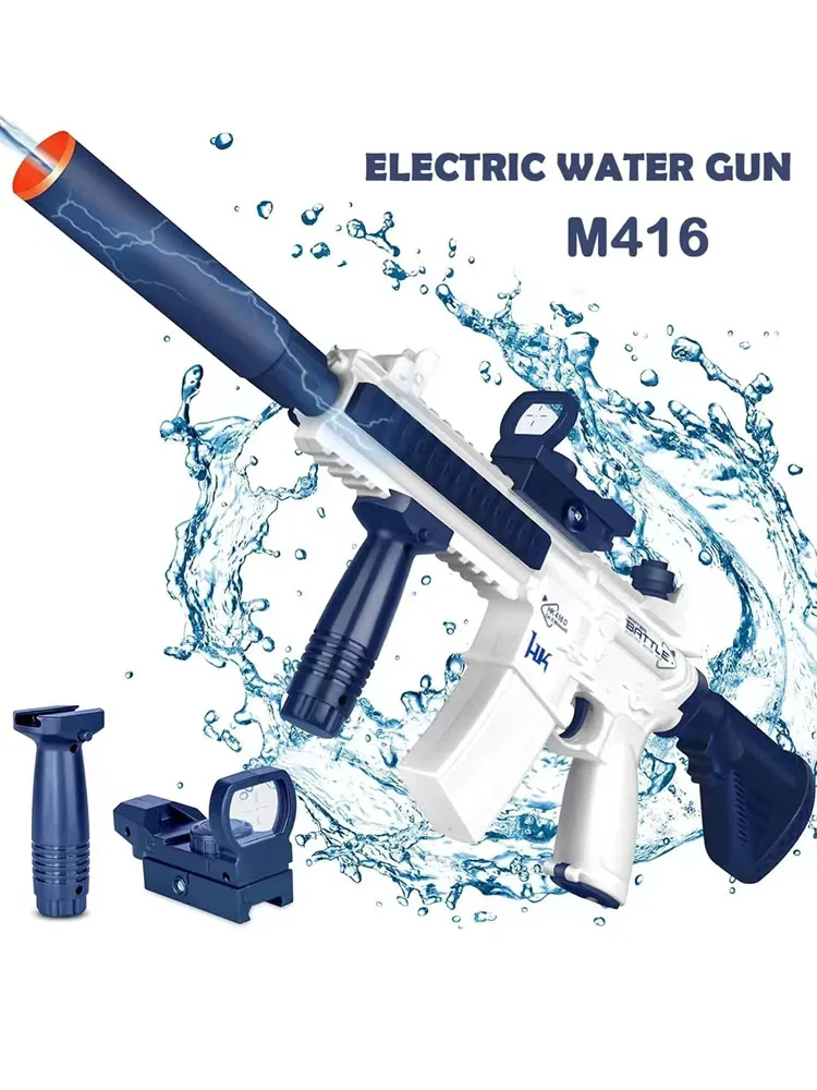 Elektrisch waterpistool voor volwassenen M416, krachtige spray, automatische waternevel, buitenspeelgoed voor kinderen op het strand in de zomer, kindercadeau - afbeelding 2