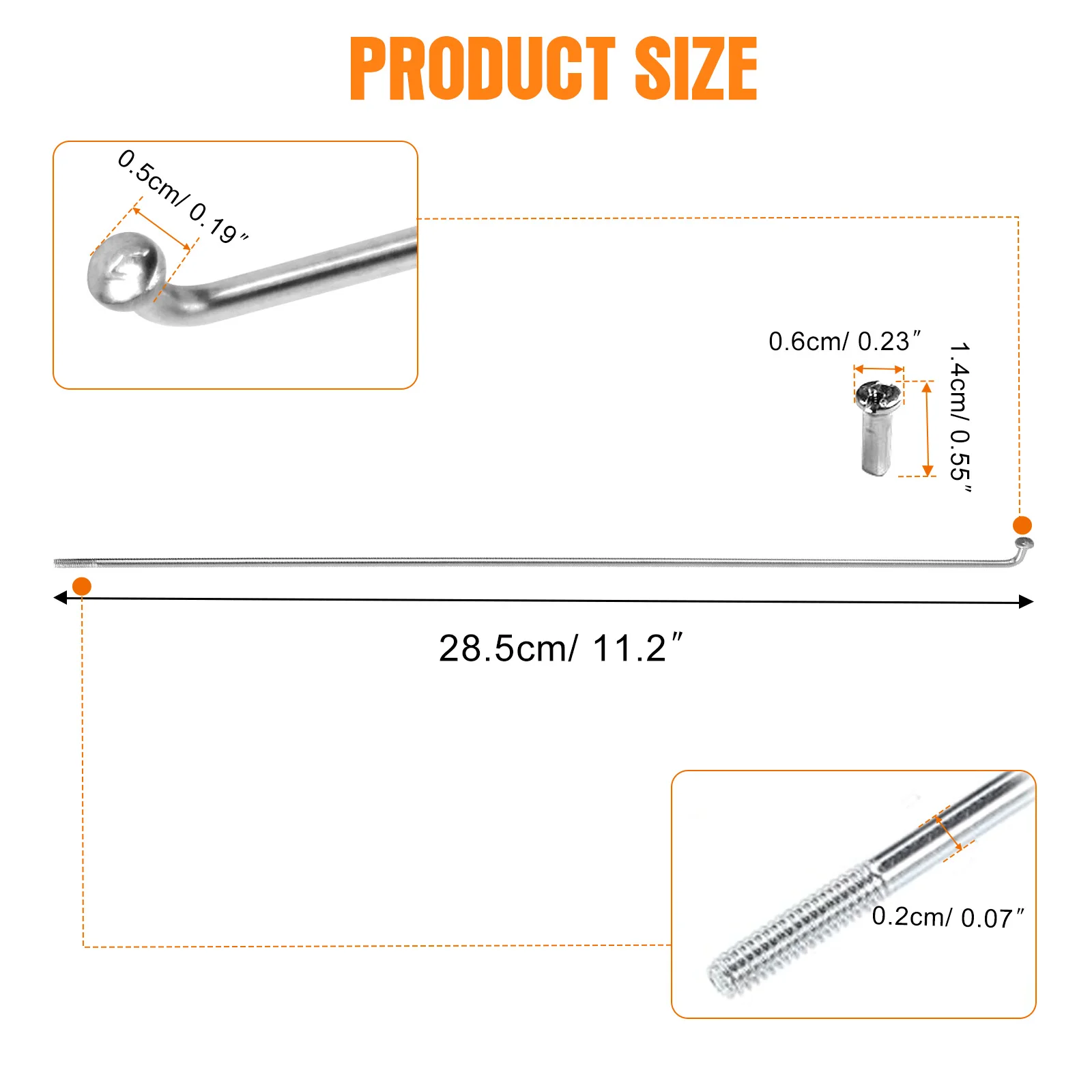 Dreamdahs 36Pcs Bicycle Spokes 13G For Road MTB Bike Cycle 13g Stainless Steel Spokes 285MM With Nipples Bike Accessories