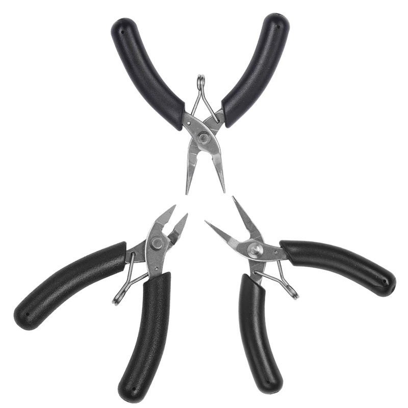 Round Nose Cutting Jewelry Pliers Handle Anti-slip Fixing Jewelry Pliers Tools Equipment Kit for DIY Jewellery Accessory Design