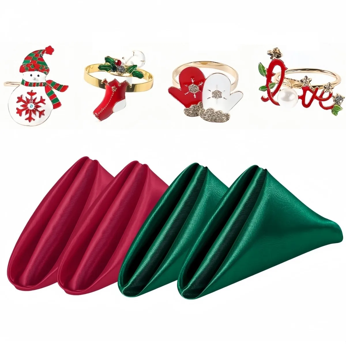 Dazzle Guests with this Unique 8Pcs For Xmas Celebration Napkin Ring Set for Creating Lasting Impressions at Events