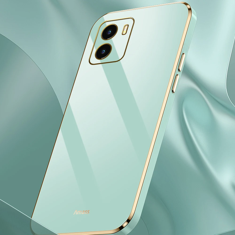 For vivo Y01 Case Luxury Square Plating Vivo Y15S Phone Case vivo Y15A Y15C Y01 ShockProof Silicone V2120 V2147 V2134 Back Cover