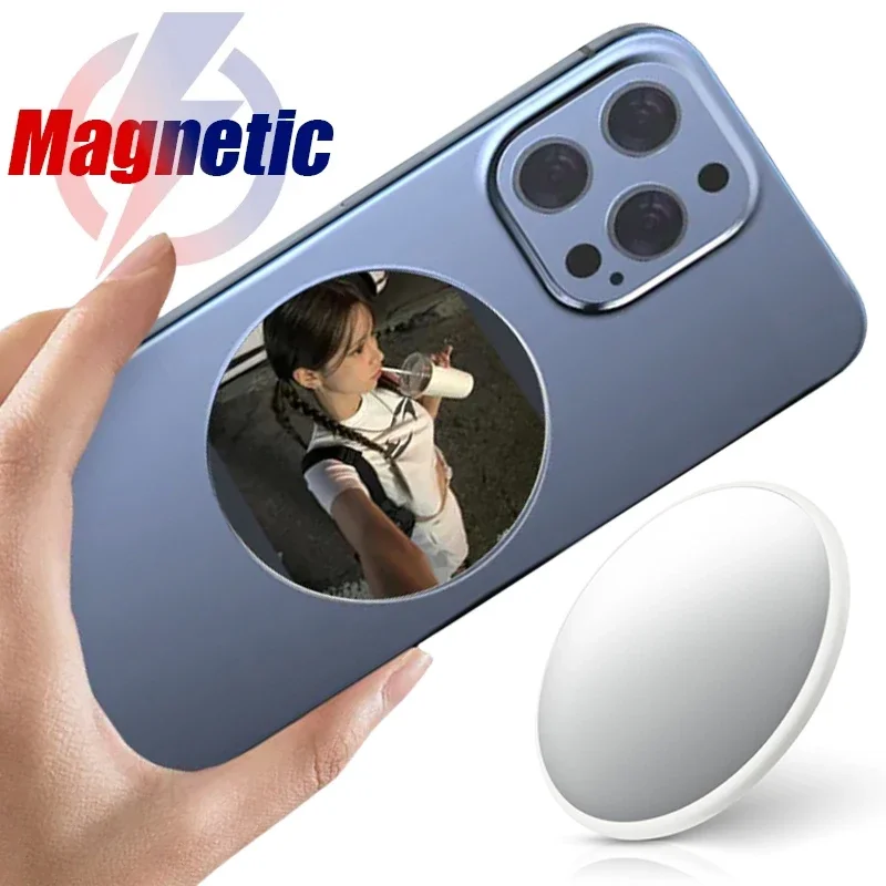 Telefone magnético selfie espelho para Magsafe iPhone, 15 Pro Max celular, câmera traseira, grande angular, vídeo vlogging