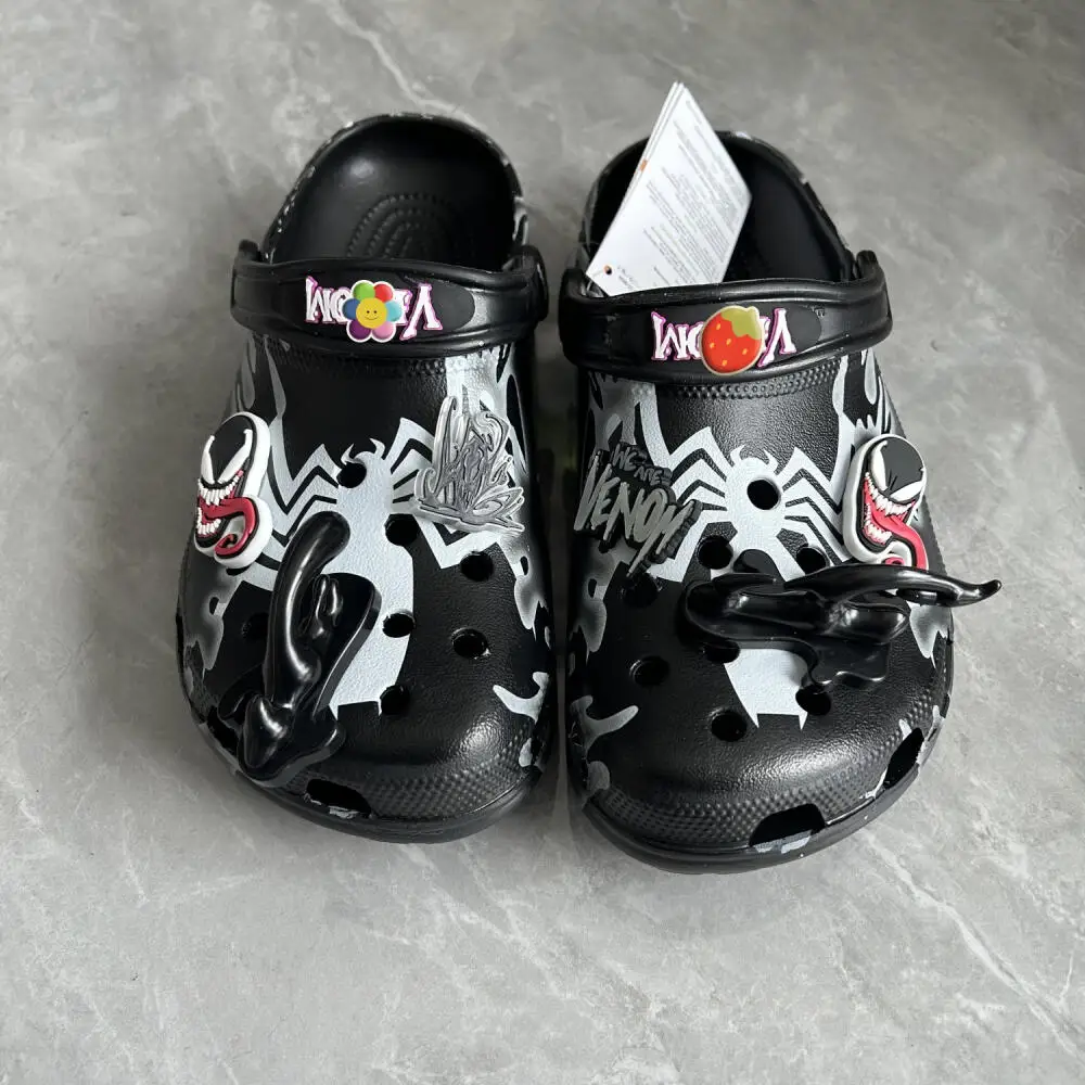 Pantuflas Venom Spider-Man de Anime, Estilo Dibujos Animados, EVA, Antideslizantes, Impermeables, Sandalias de Playa, Calzado Casual Transpirable hasta el Tobillo