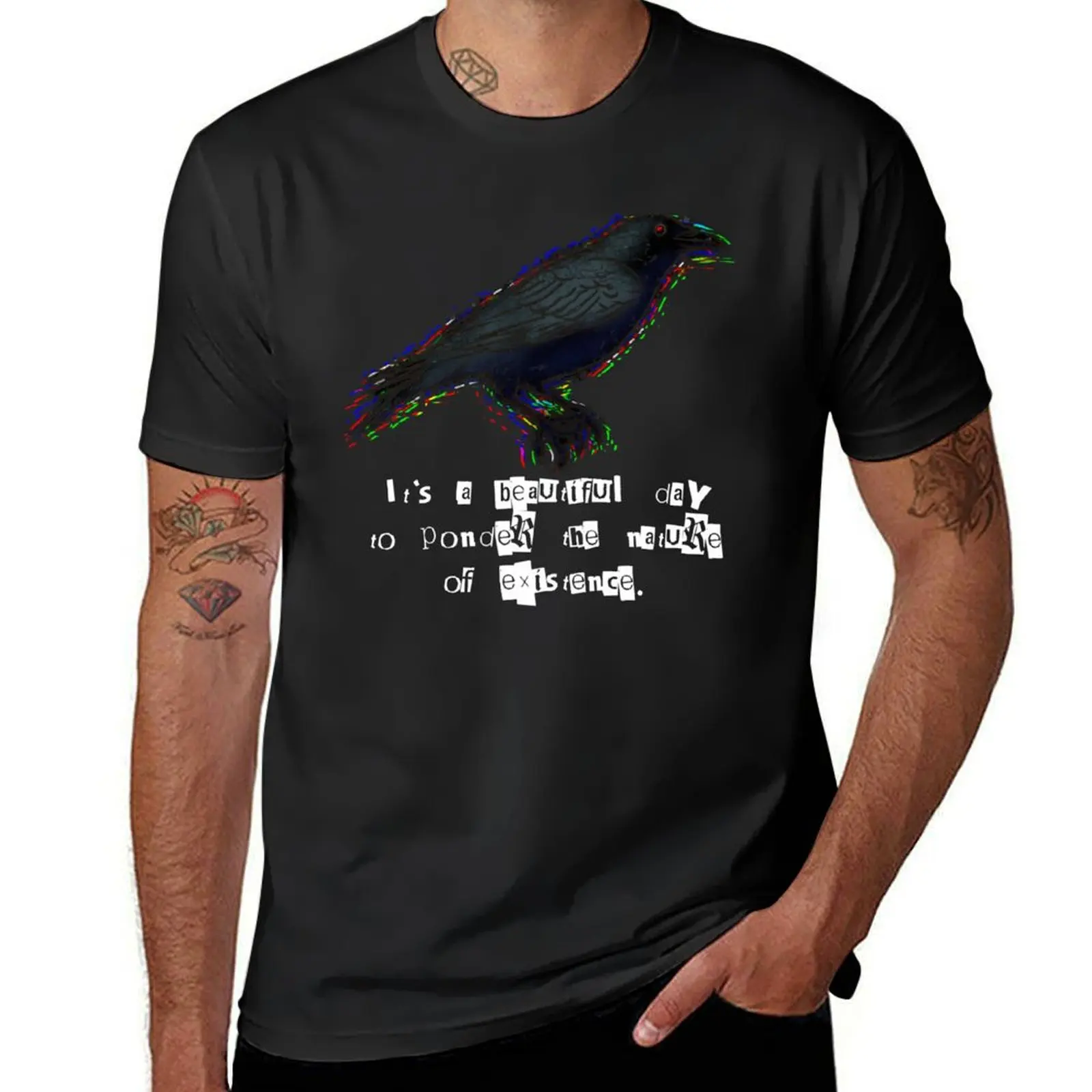 The Ponder Existence Raven T-Shirt graphics plain tees Men's t-shirt