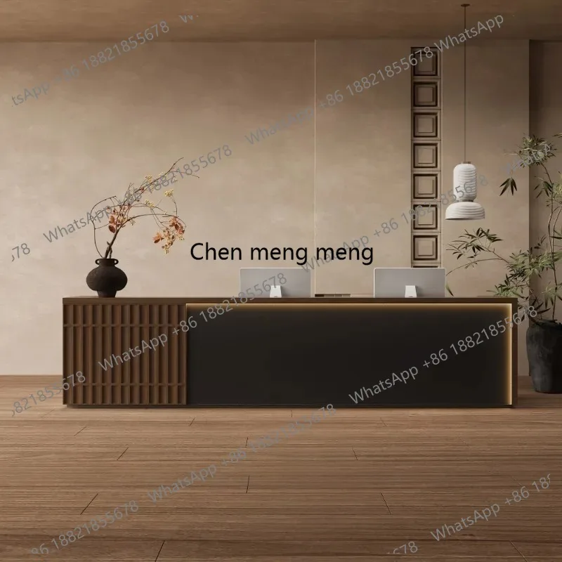 

Cafe shop reception desk Modern simple commercial premises cash counter light luxury bureau d'accueil réception office furniture