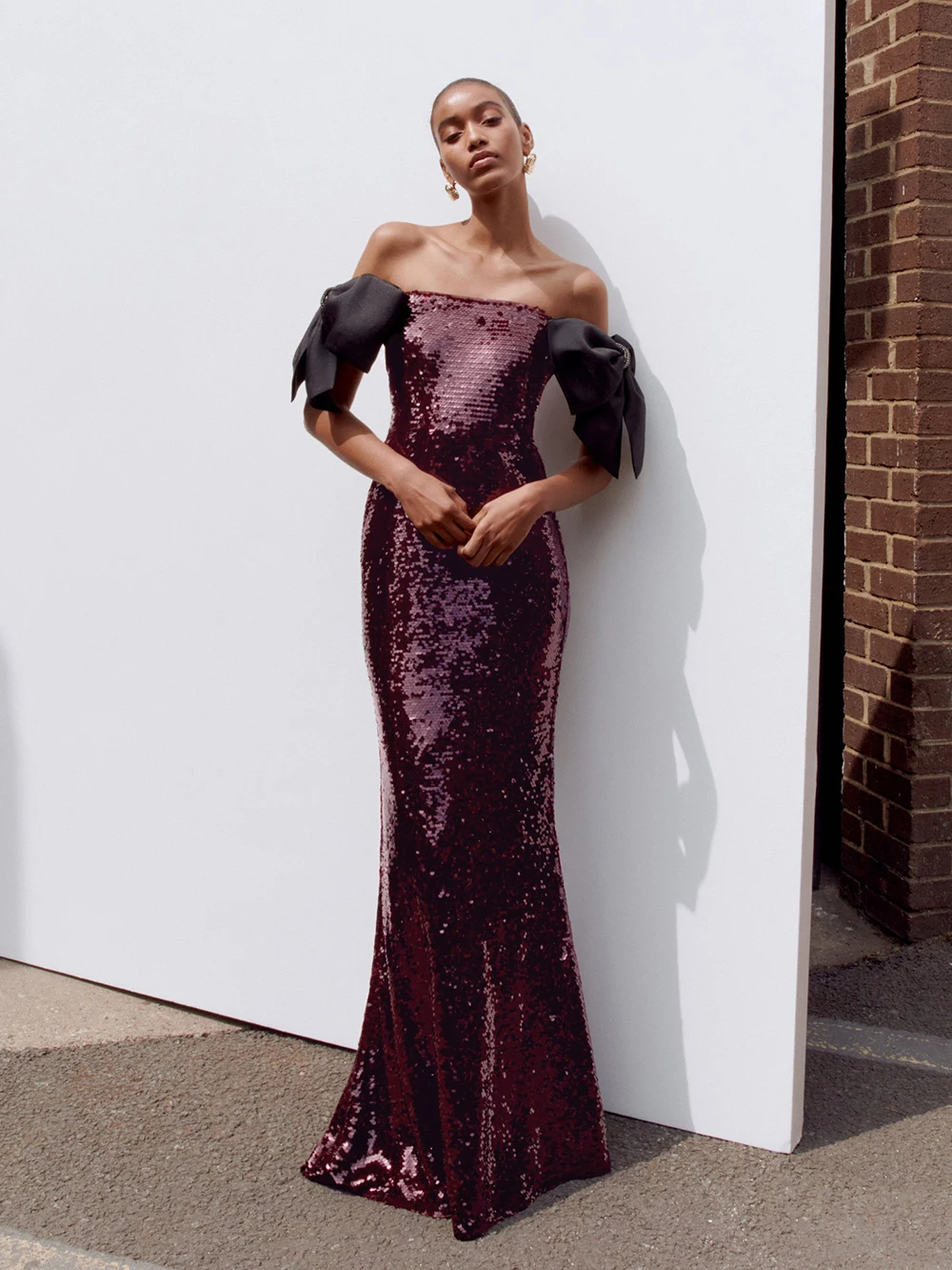 Modphy Women Celebrity Sexy Off Shoulder Sequin Bow Bodycon Maxi Long Dress 2025 Elegant Evening Party Luxury Birthday Outfit