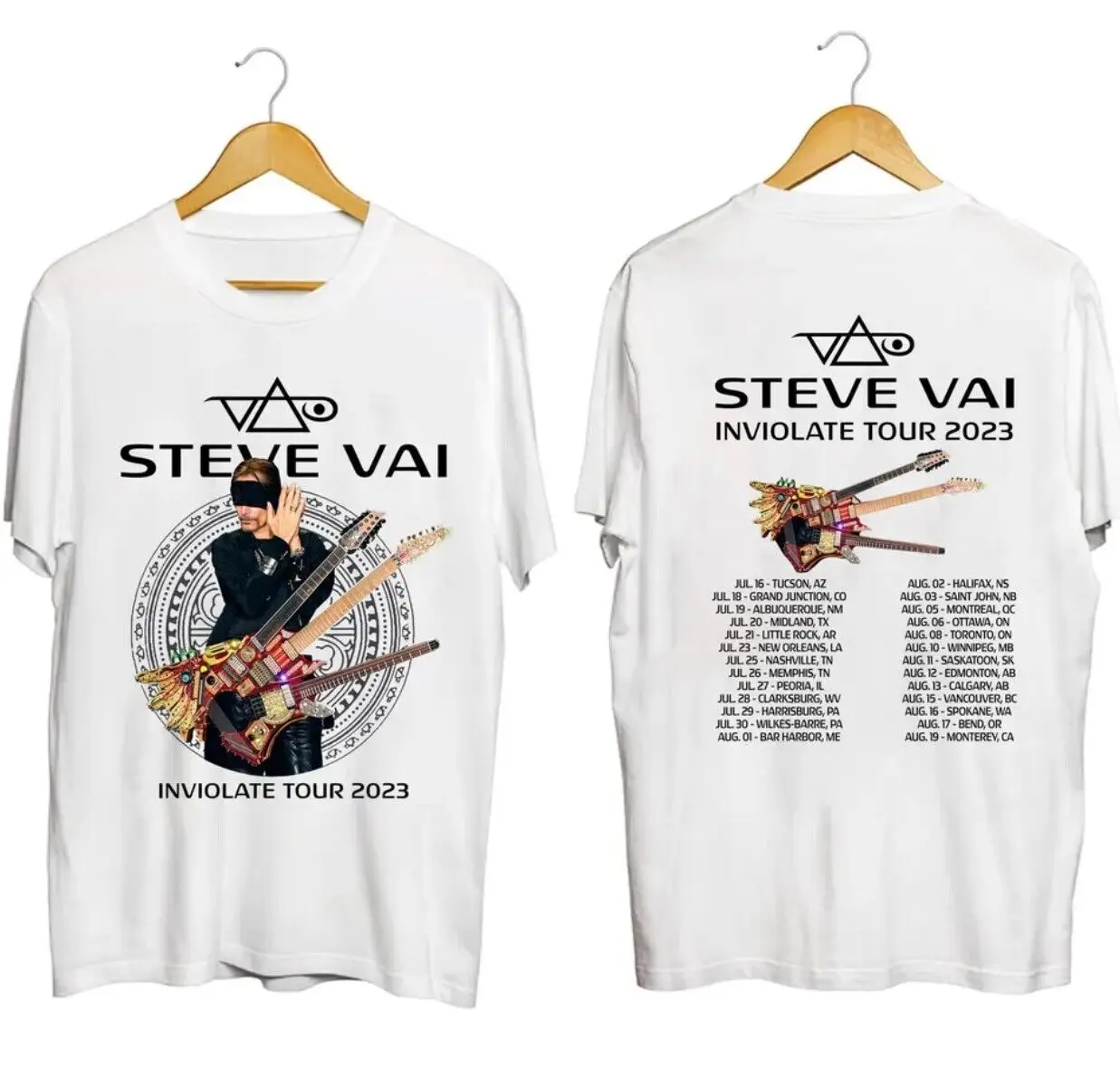 Inviolate-Camiseta de concierto de América del Norte, camisa de 2 caras Png, Steve Vai 2023