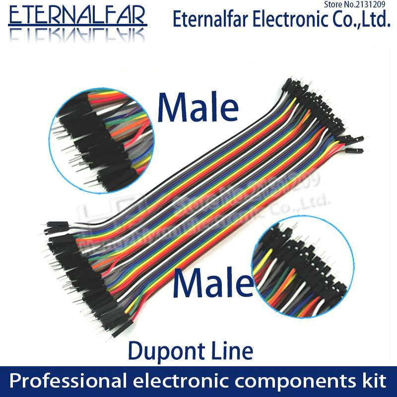 10CM 20CM 30CM 40PIN arc-en-ciel câble Dupont ligne mâle femelle tête bride cavalier fil de connexion ligne câble platine de prototypage PCB kit de bricolage