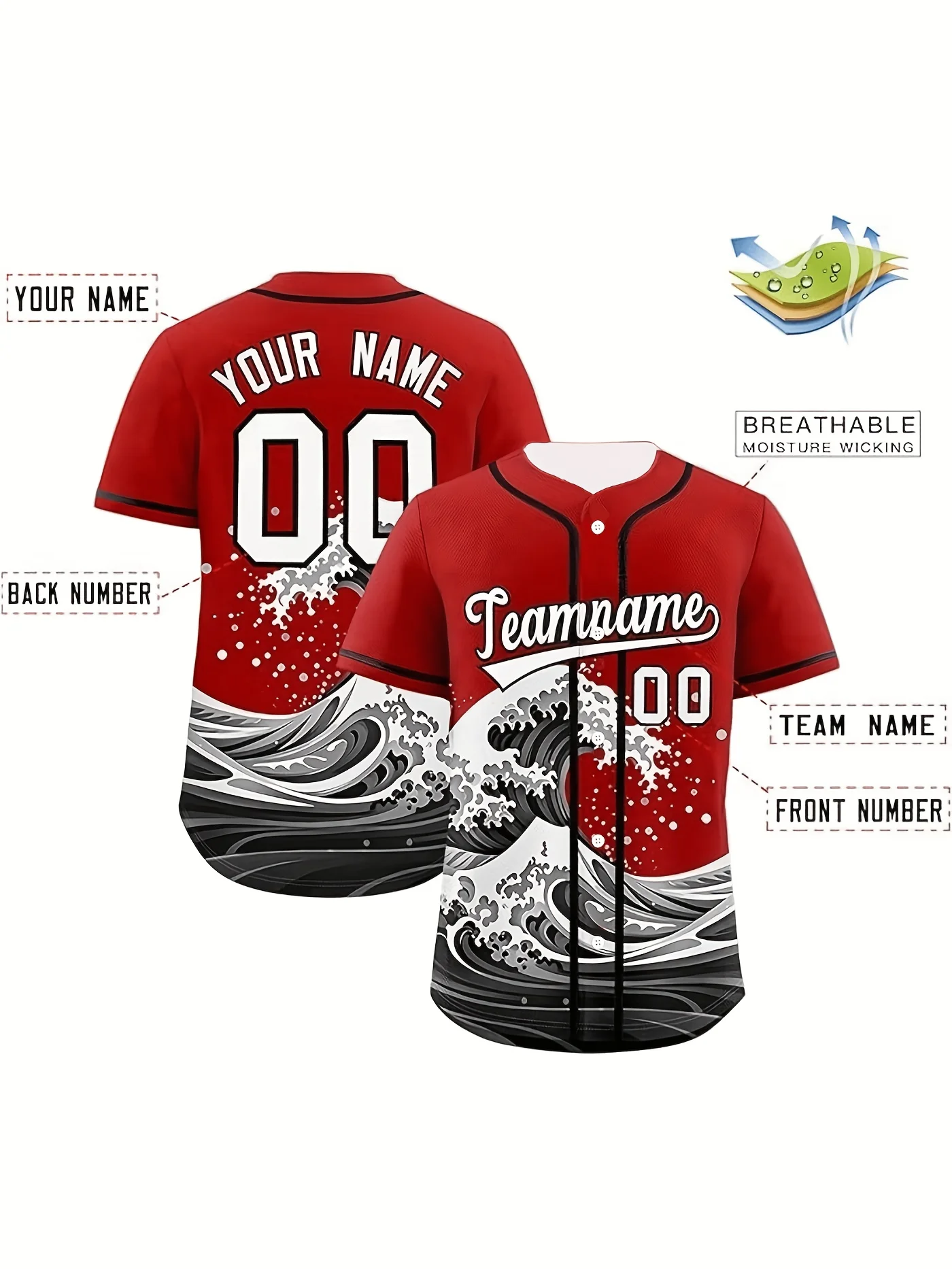 

Uganda Flag Baseball Jersey Custom Name Number Breathable Button Shirt Personalized Sports Uniform For Men Wome