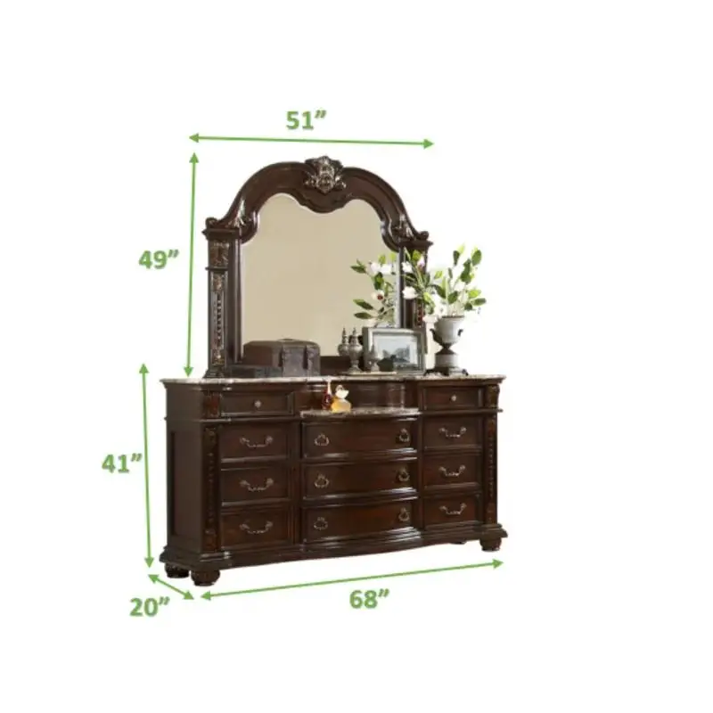 5-Piece King Bedroom Set – Tufted Bed, Dark Walnut Finish 5